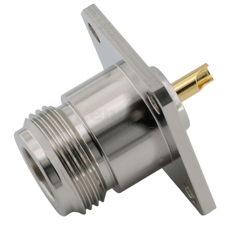 Type-N Female Connector Flange For Microstrip,Brass Body Low Loss