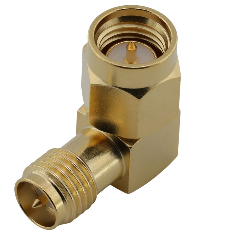 SMA Male TO RP-SMA Female Right Angle Brass Body Adapter