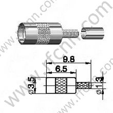 MMCX Female Crimp Straight For 0.4D Coaxial Cable