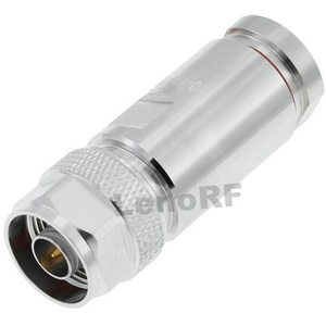 N Connector Plug Straight Clamping For 1/4" Flexible Cable