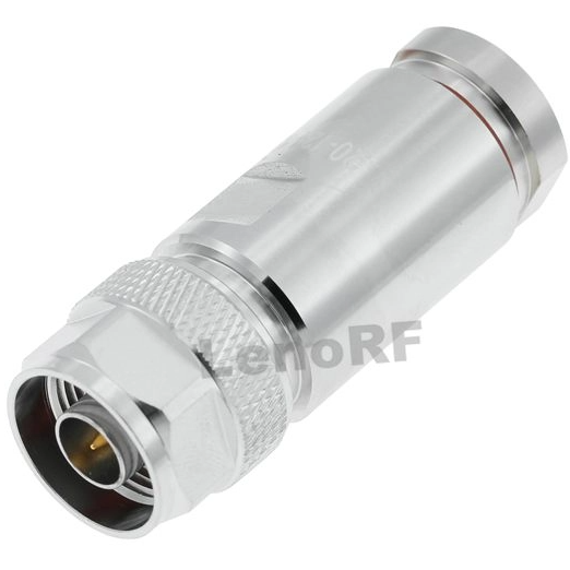 N Connector Plug Straight Clamping For 1/4" Flexible Cable