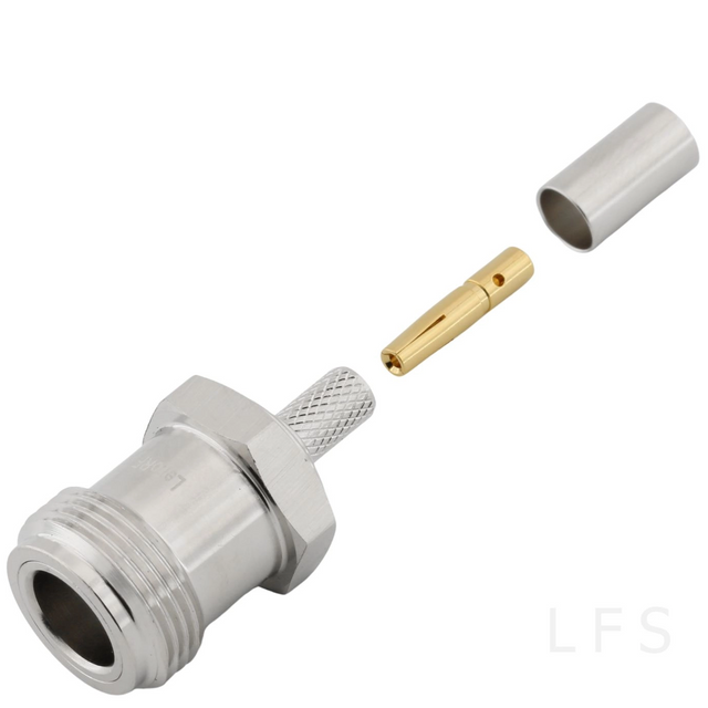 Type-N Female Connector Straight Crimping For RG223 Cable 