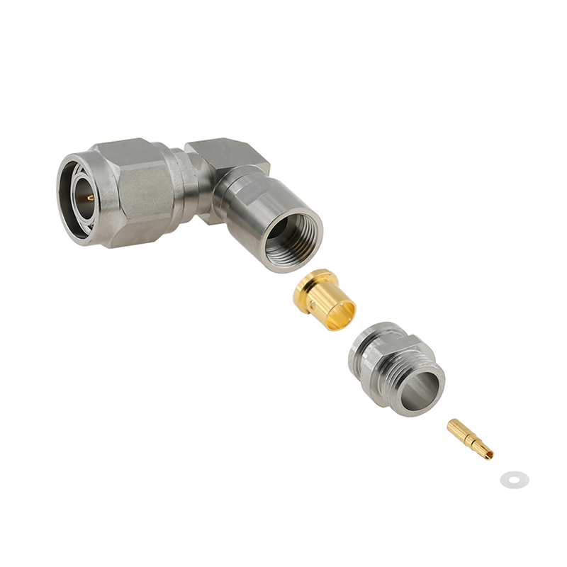 TNC Connector Male Right Angle Clamping For micro-coax UFA210A