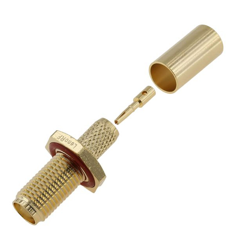 SMA Female Connector Bulkhead Straight Crimping For RG58 RG223 Cable