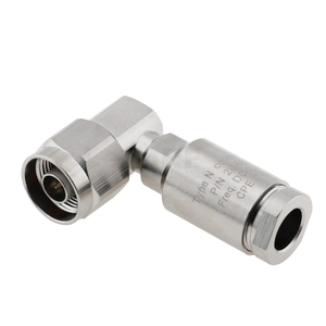 N Connector Plug Clamping Right Angel For LMR400 Cable Chemical Nickel