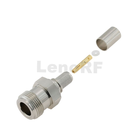 Type-N Female Connector Straight Crimping For LMR300 Cable 