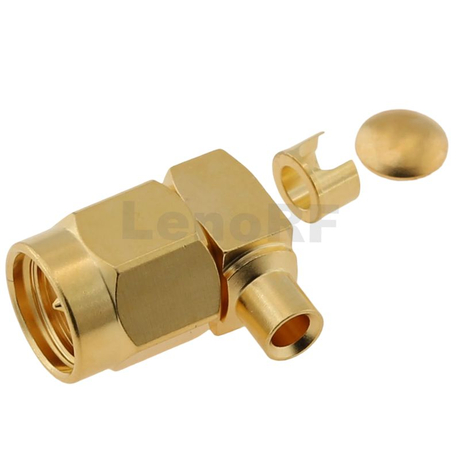 SMA Plug Connector Solder Right Angle For RG405 Cable 