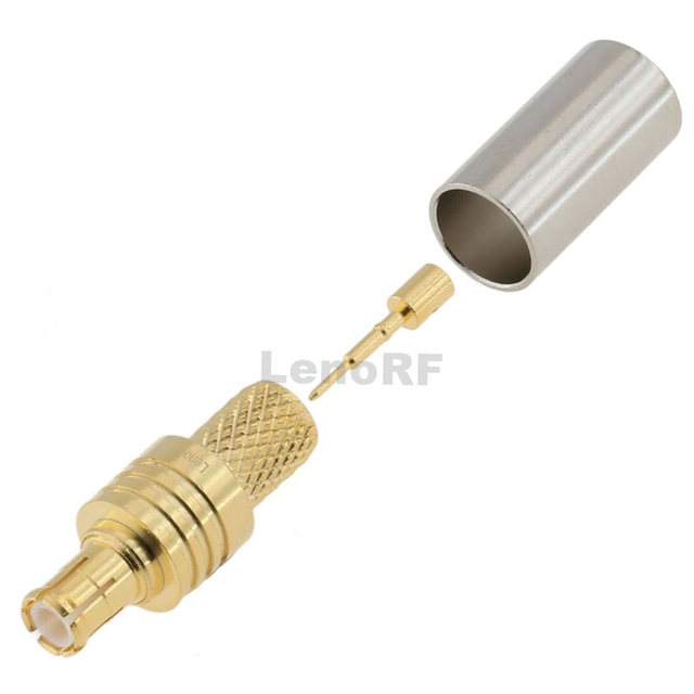 Miniature MCX Connector Male Crimping Brass Gold Plating Straight For RG58 RG223 Cable