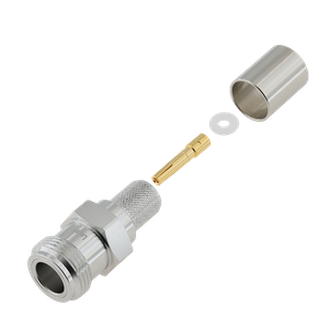 Type-N Female Connector Straight Crimping For RG8 Cable 