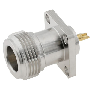 N Connector Jack 4 Hole Flange Straight For Microstrip