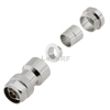 High Durable Type-N Connectors Plug Clamping Straight Brass Tri-metal Plating For LMR500 Cable 