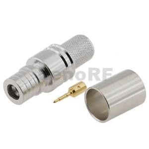Durable QMA Male RF Connector Straight Crimping Brass Body Nickel Plated For RG8, LMR400 Coaxial Cable