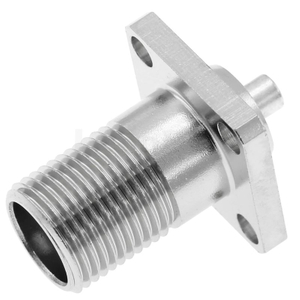 UHF Jack Crimp Straight Bulkhead Solder Cup Connector, Nickel-Plated Brass, Rugged Type for Satellite Equipment
