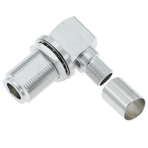 High-Reliability N-Type Right Angle Jack Connector, Crimping for RG213 RG214 Cable