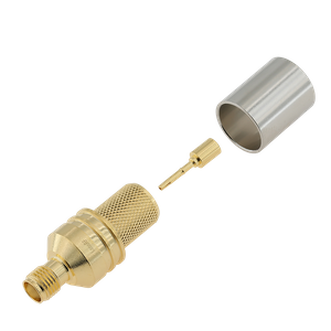 High Stability SMA Female RF Connector Straight Crimping Brass Body Gold Plated For RG8, LMR400 Coaxial Cable