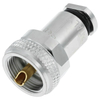 Durable UHF Male Clamp Straight RF Connector for Flex 5 Coax Cable, 50 Ohm Nickel-Plated Brass Plug