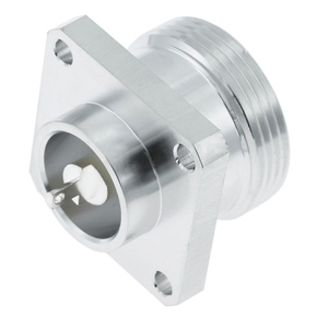 Low-Loss 7/16 DIN Flange Mount Straight Jack Connector, 4-Hole for Microstrip PCB, RF Signal Transmission