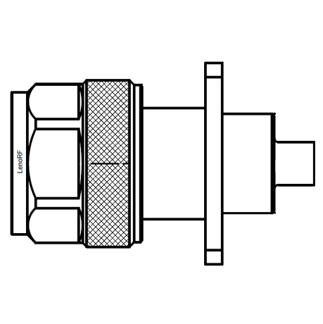 Type-N Male Connector Straight 4-Hole Flange Mounted For RG402 Semi-Flexible 141 Cable 