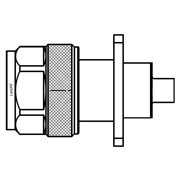 Type-N Male Connector Straight 4-Hole Flange Mounted For RG402 Semi-Flexible 141 Cable 