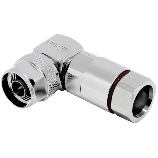 N Plug Connector Right Angle Clamp For 1/2" Super Flexible Cable