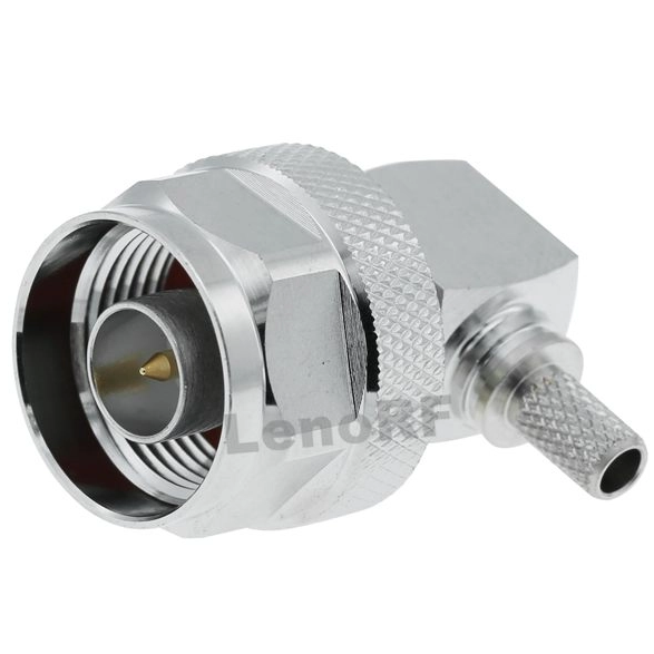 N Connectors Plug Right Angle Crimping For RG142 Cable