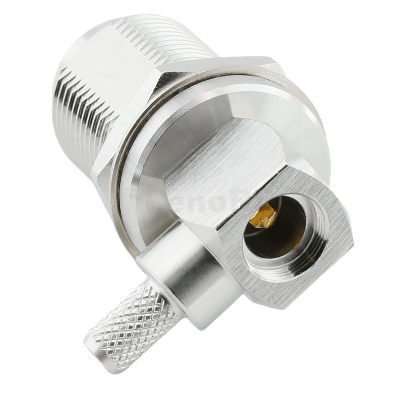 Type-N Connectors Jack Tri-metal Plating Crimping Right Angle For RG58 RG223 RG142 RG400 Cable For Antenna