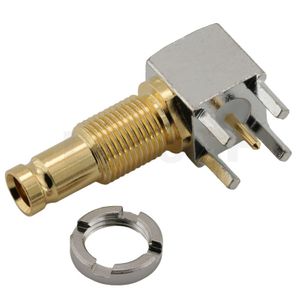 1.0/2.3 RF Connector Jack Right Angle For PCB, Gold Plating