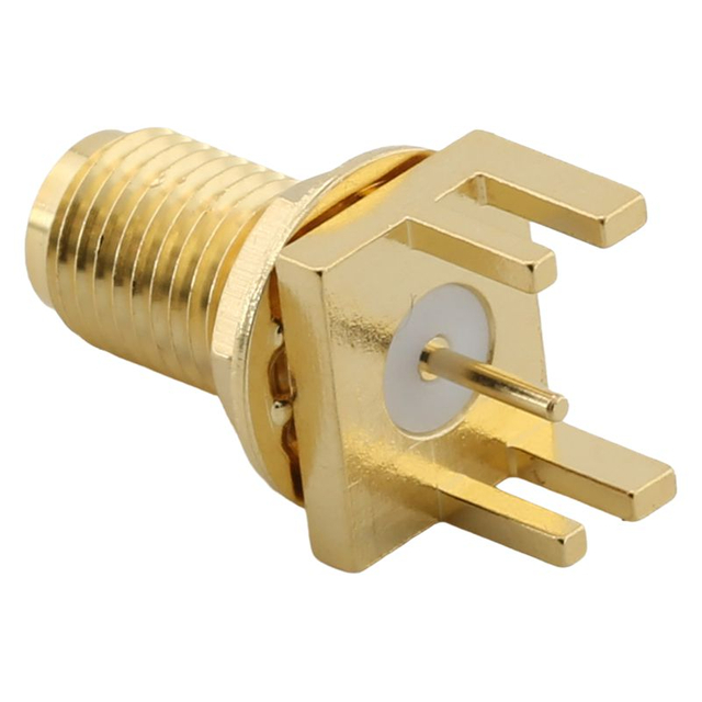 SMA Connectors Jack Bulkhead Straight For PCB Edge Mount, Gold Plating