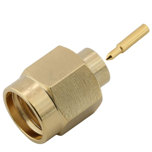 SMA Plug Connector Straight Crimping For .141 RG402 Cable, 18 GHz High Frequency Connector