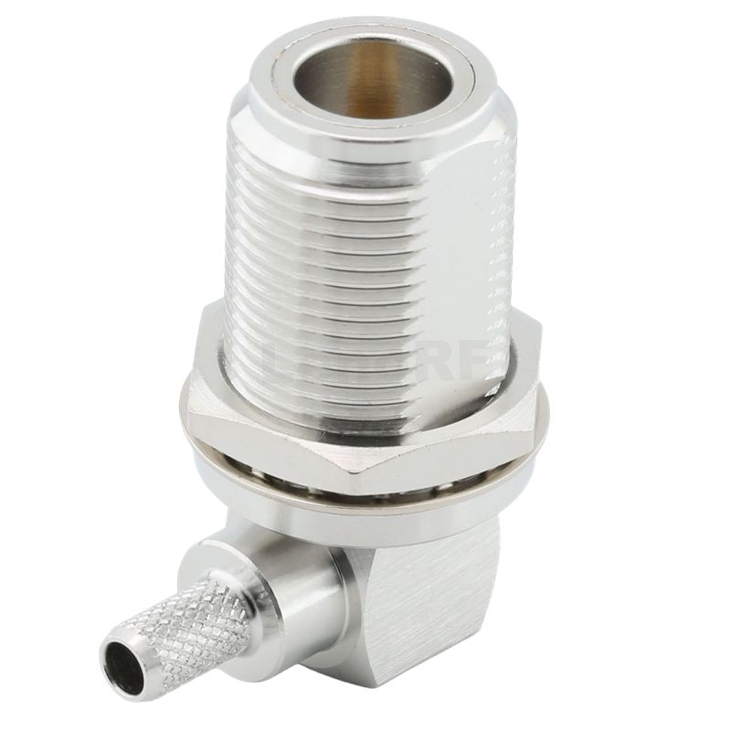 Type-N Connectors Jack Tri-metal Plating Crimping Right Angle For RG58 RG223 RG142 RG400 Cable For Antenna