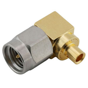 SMA Female Soldering Right Angle Stainless Steel Nut Passivated for RG402,.141 Cable 