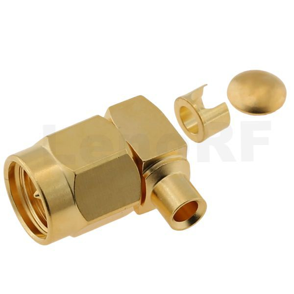SMA Plug Connector Solder Right Angle For RG405 Cable 