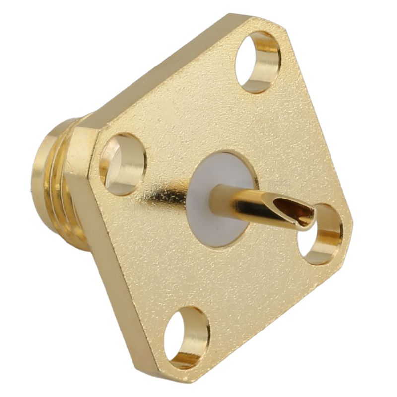 SMA Connector Female Flange Mount Straight For Microstrip,Gold plating