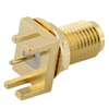 SMA Connectors Jack Bulkhead Straight For PCB Edge Mount, Gold Plating