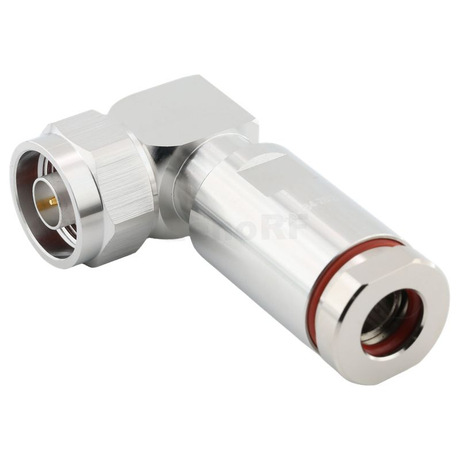 Type-N Connectors Plug Clamping Right Angle For 1/4“ Flexibile Coaxial Cable