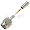 Rugged SMA Male Connector Straight Crimping Contact AuroDur Plated For RG174 RG316 Coaxial Cable