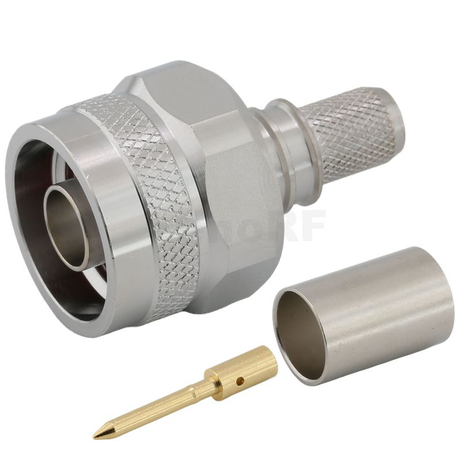 Type-N Male Connector Straight Crimping For LMR300 Coaxial Cable 