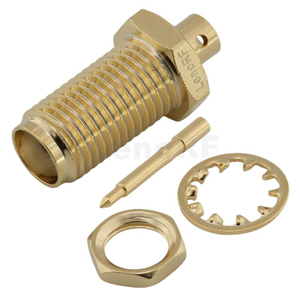 RP-SMA Female Bulkhead Brass Gold Plating For RG405, 086 Cable 
