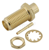 SMA Jack Connector Straight Bulkhead Soldering For .141,RG402 Cable, Gold Body and Contact
