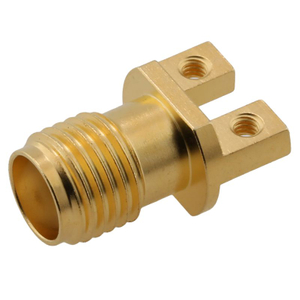 SMA Female Solderless PCB Edge Launch Connector, 2 Hole,Gold Plating