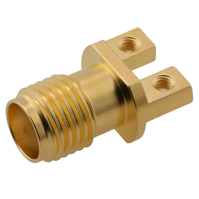 SMA Female Solderless PCB Edge Launch Connector, 2 Hole,Gold Plating