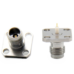 2.4mm Jack Connector Straight Square Flange Mount Solder For PCB