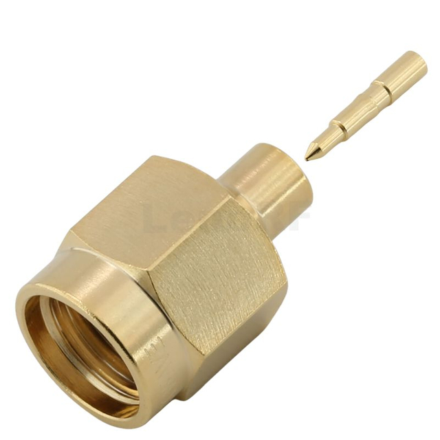 SMA Plug Connector Solder Straight For RG405 086 Cable, Ultra Low Loss Gold Plating
