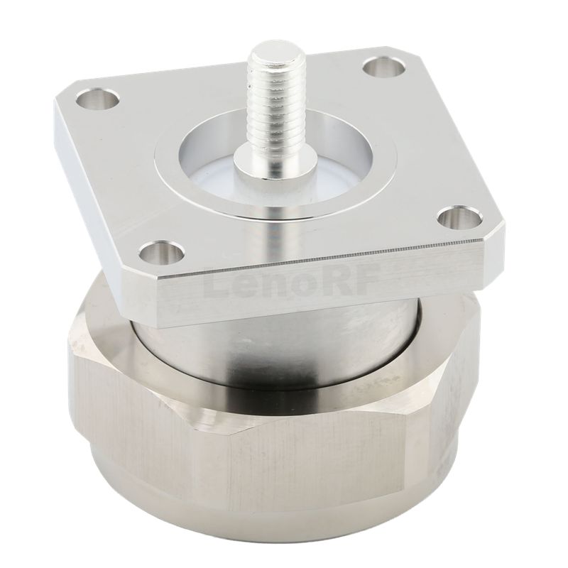 DIN 7/16 Female 4-Hole Flange Mount Straight Connector For Microstrip,Tri-Metal Plated