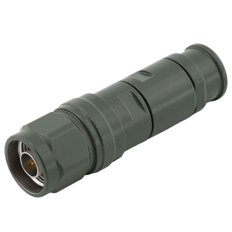Type-N Connector Plug Soldering Straight For FE56 Coaxial Cable,Stainless Steel Body,Green Powder Painting