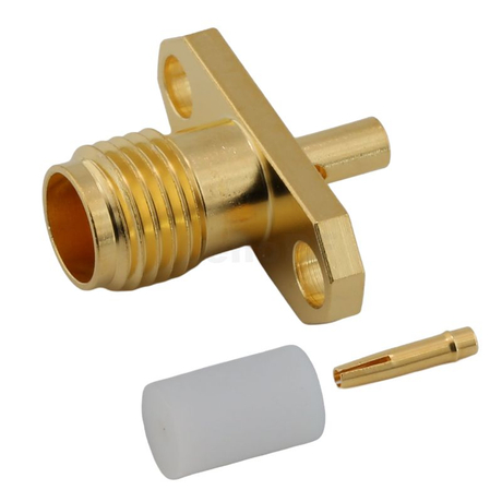 SMA Female Connector Straight 2-Hole Flange For 0.047" Cable,Gold Plated