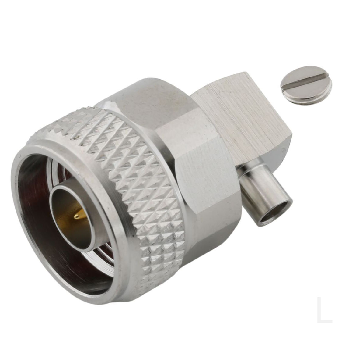 Type-N Male Connector Right Angle Soldering For .141 Cable 