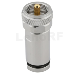 UHF Male Clamp Straight Coax Connector For Hyperflex 7 Coaxial Cable