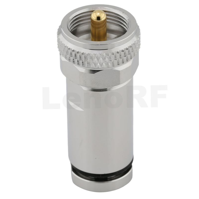 UHF Male Clamp Straight Coax Connector For Hyperflex 7 Coaxial Cable