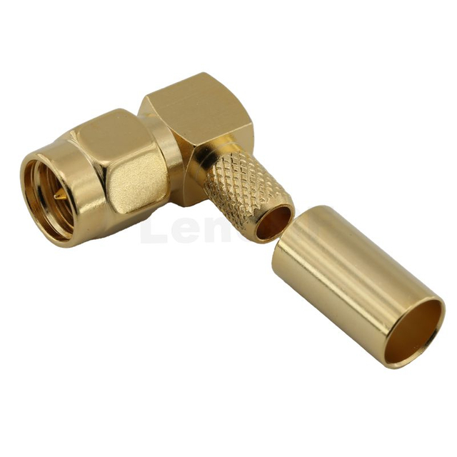 SMA Connectors Plug Crimping Right Angle For RG58 Cable